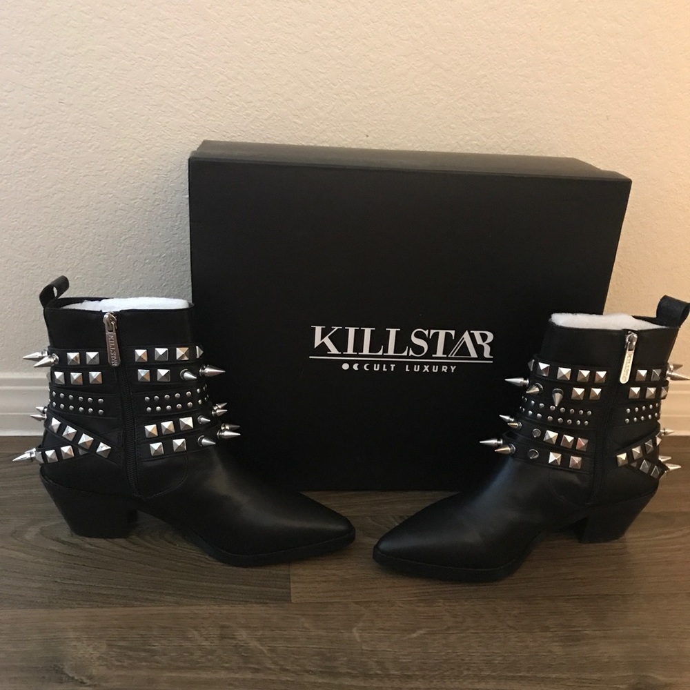 Killstar Callista Spiked Boots with Buckles